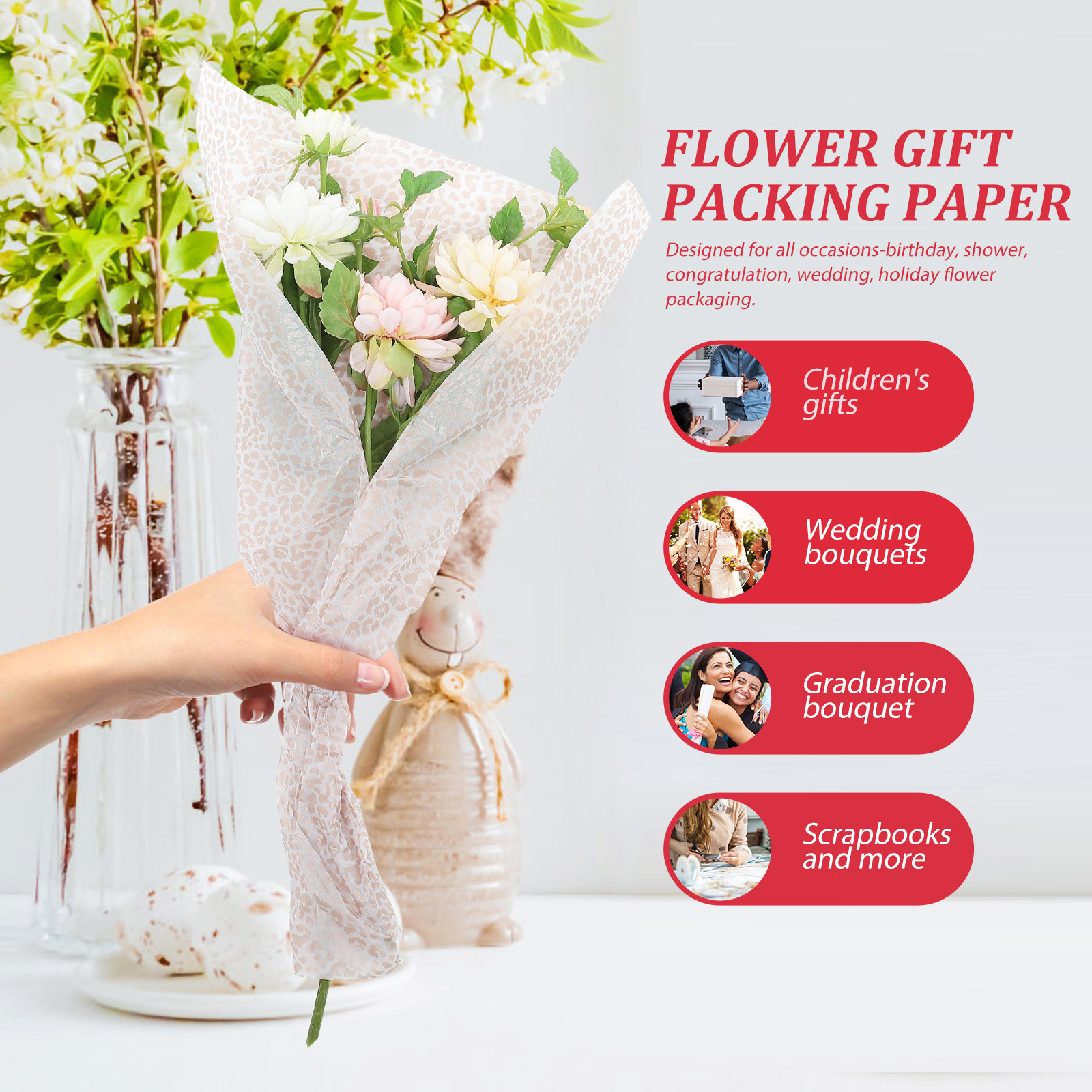 Wedding Packaging - Flower Wrapping Paper Diy Craft Paper