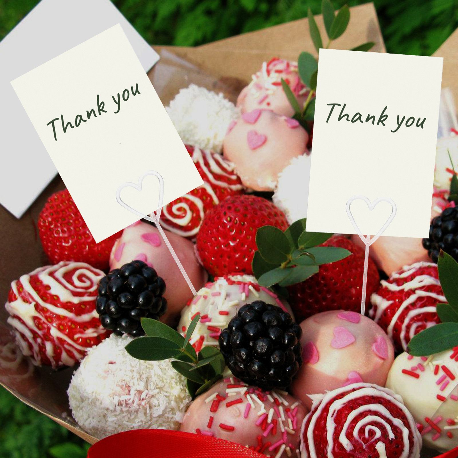 Wedding Floral Supply - 80Pcs Floral Pick Card Holders Clear