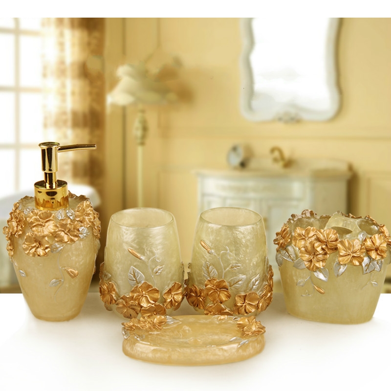Wedding Bathroom Supply Kit - European Style Emboss Resin Bathroom Kit