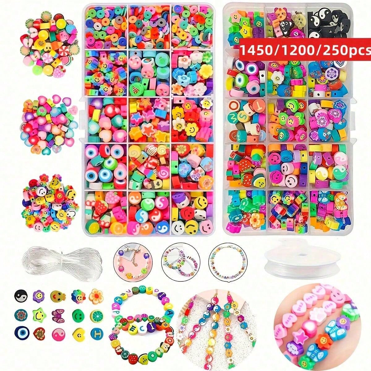 Wedding Packaging - 1450/1200/250pcs Polymer Clay Beads Set, Box,