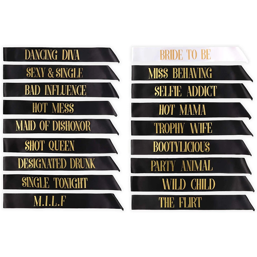 Bride Tribe Sash - 7/12/18pcs Bride To Be Team Bride