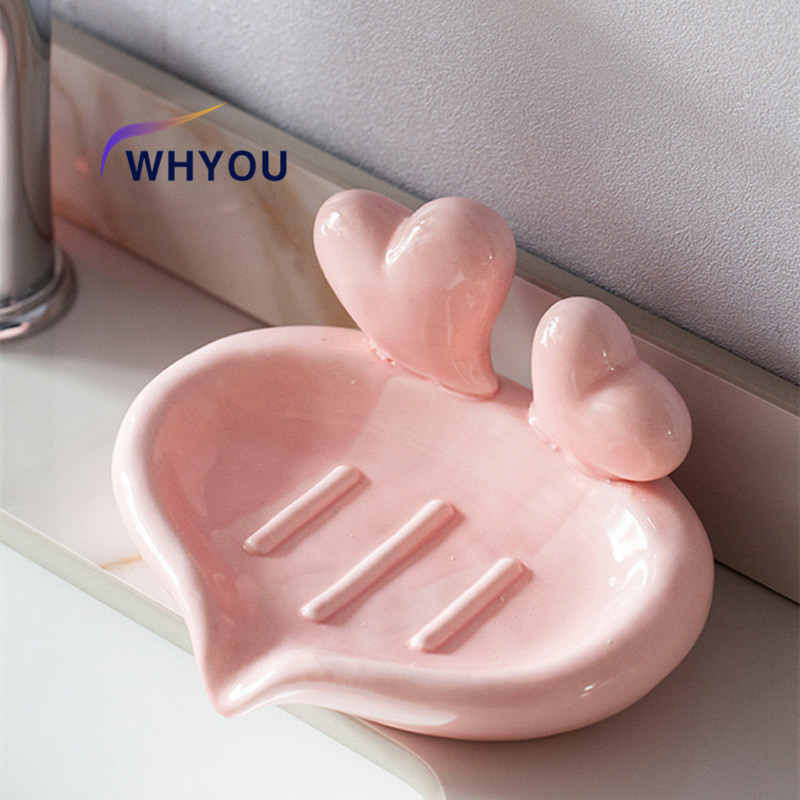 Wedding Bathroom Supply Kit - WHYOU-Creative Ceramic Soap Holder Box, Loving