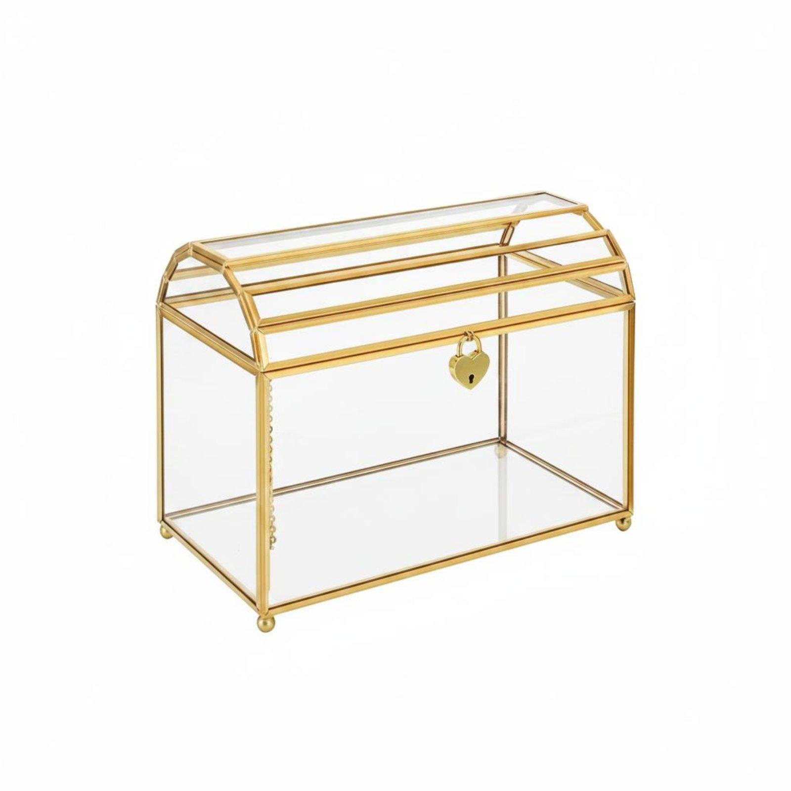 Wedding Card Box - Elegant Glass Wedding Envelope Box Lockable