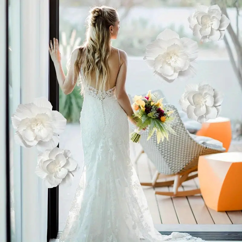 5 Packs of White Paper Flowers - Wedding Power Supply recension och pris