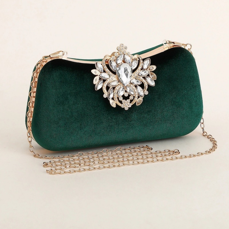 Dark Green Velvet Clutch Bag L - Wedding Vendor recension och pris