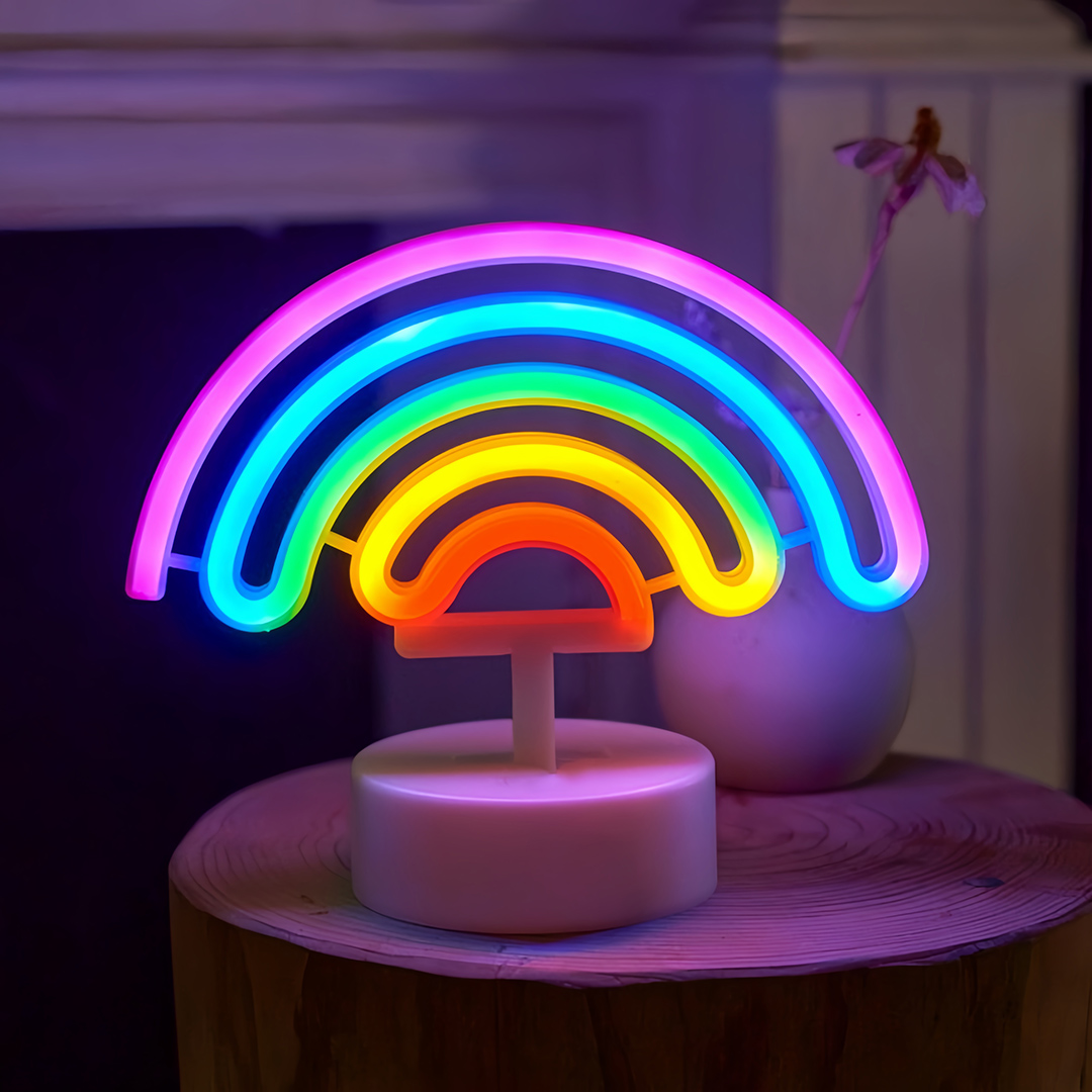 Cute Rainbow Neon Lights, USB  - Wedding Power Supply recension och pris