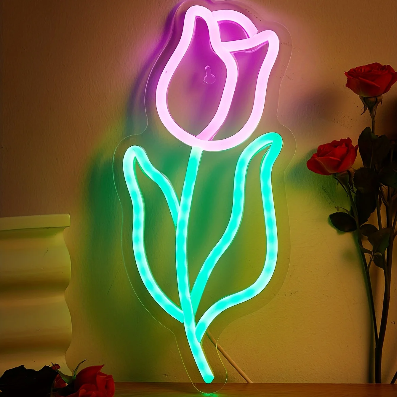 LED Rose Shaped Neon Sign 5V U - Wedding Power Supply recension och pris
