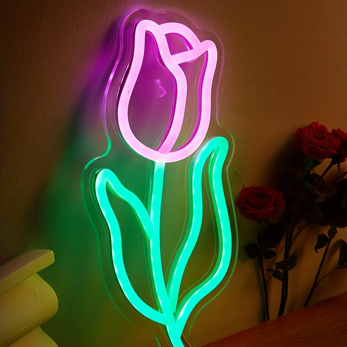 LED Rose Shaped Neon Sign 5V U - Wedding Power Supply recension och pris