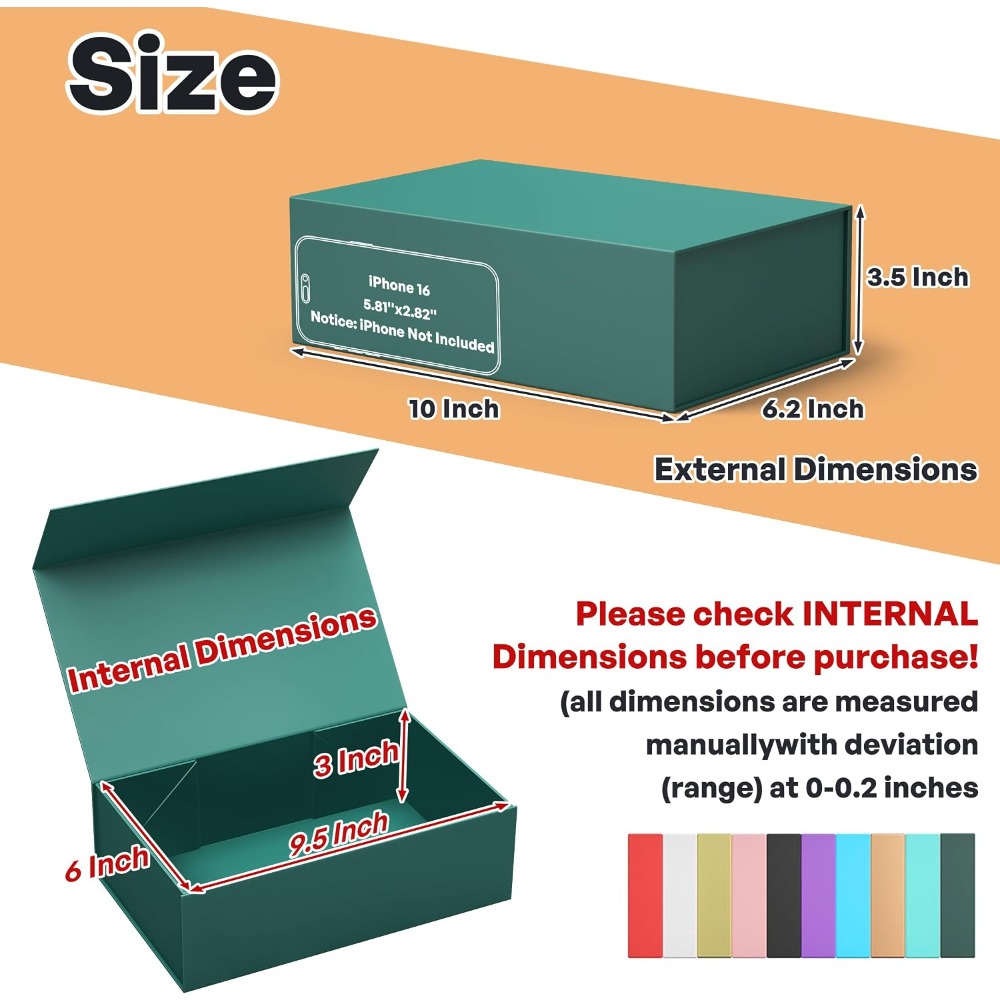 Green Gift Box with Magnetic C - Wedding Packaging recension och pris