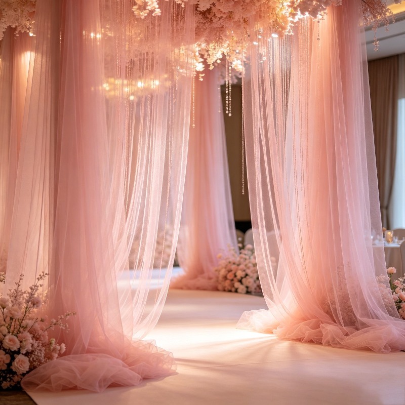 Light Pink Sheer Tulle Ceiling - Wedding Balloon Arch recension och pris