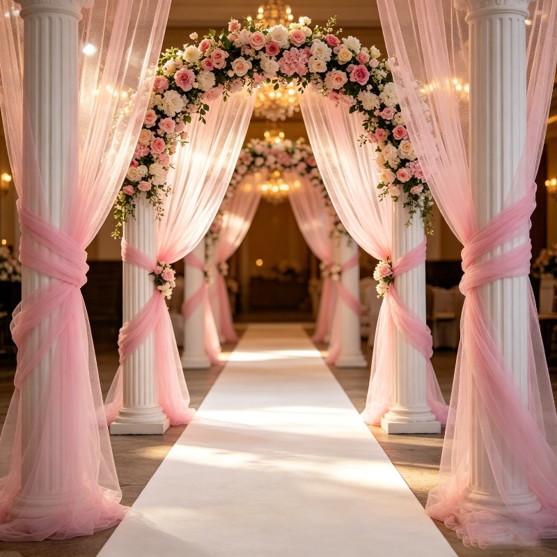 Light Pink Sheer Tulle Ceiling - Wedding Balloon Arch recension och pris