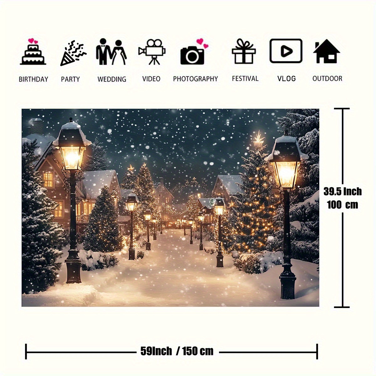 1 piece, winter village backgr - Wedding Power Supply recension och pris