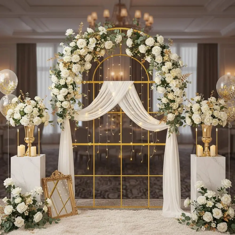 Gold Metal Wedding Arches, 6.5 - Wedding Balloon Arch recension och pris