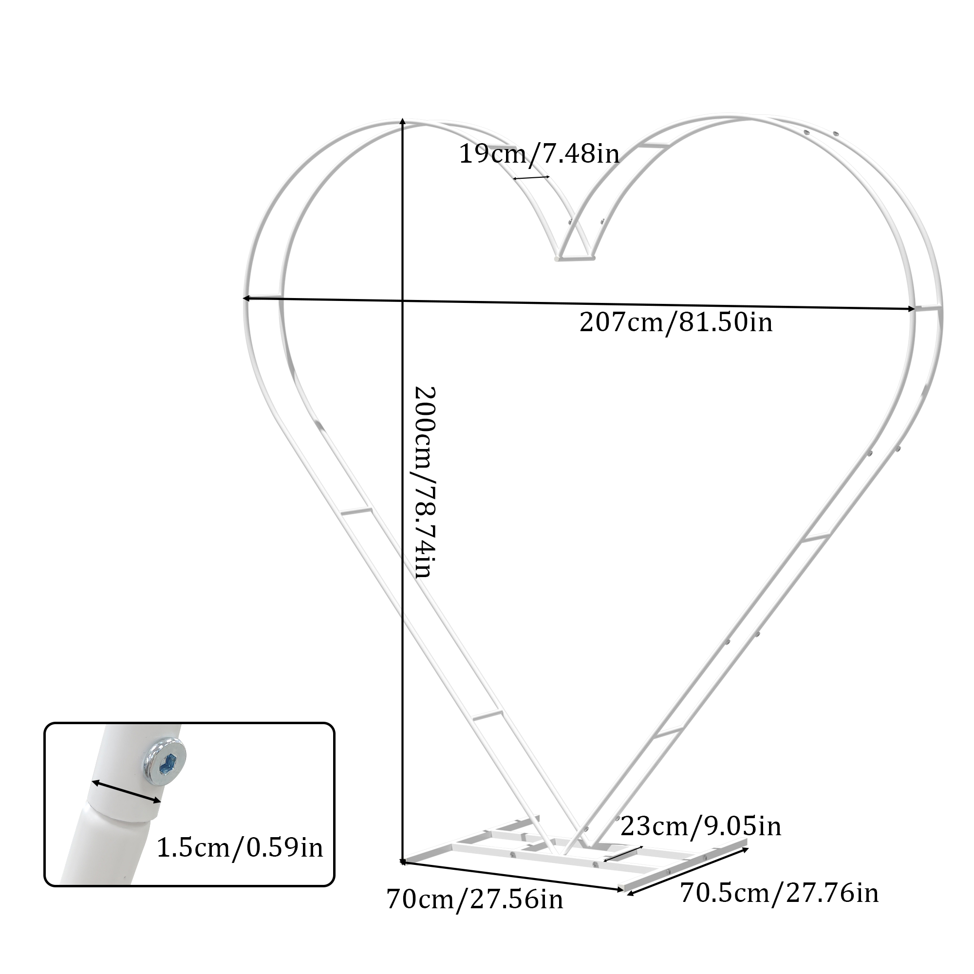 Heavy Duty Metal Heart Wedding - Wedding Balloon Arch recension och pris