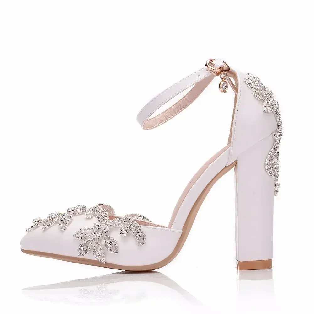 2026 Thick Heel Pointed Toe Sh - Wedding Super recension och pris