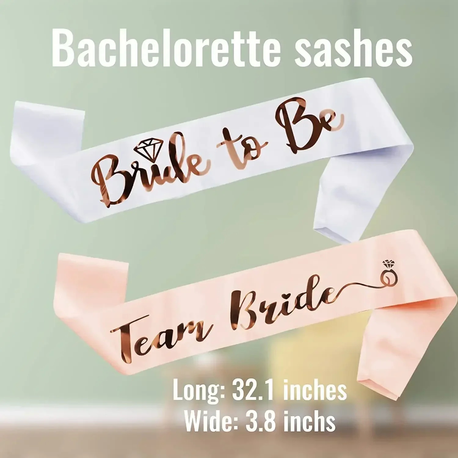 1 Set Bridal Sash Rose Gold De - Bride Tribe Sash recension och pris