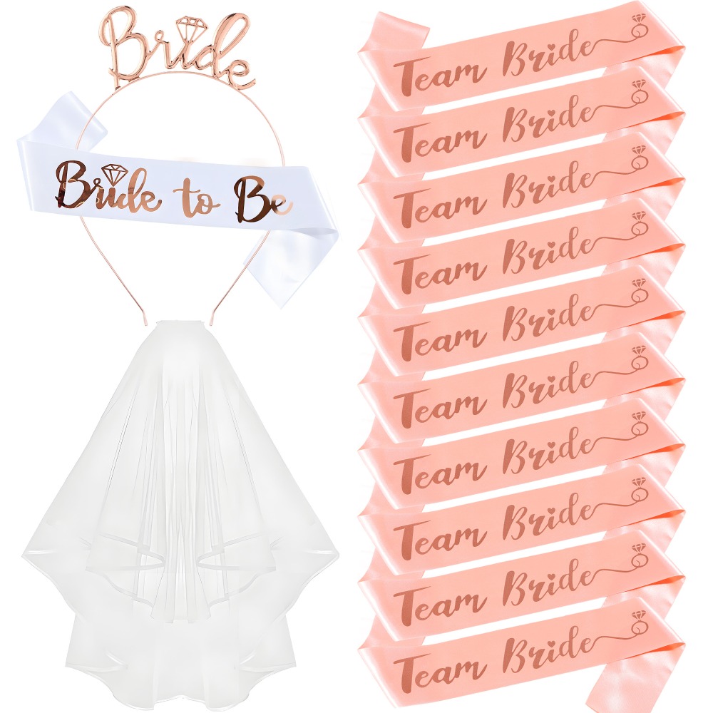 Set 13pcs Bachelorette Party S - Bride Tribe Sash recension och pris