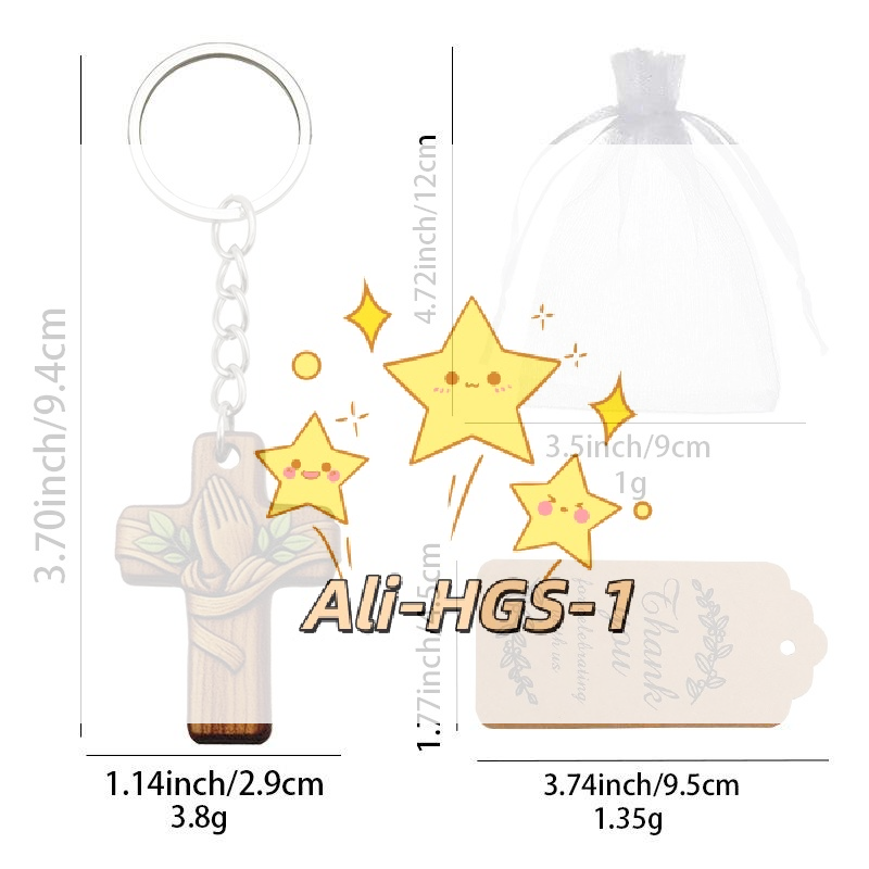 1/3pcs/1set Religious Wood Cro - Wedding Supply In Bulk recension och pris