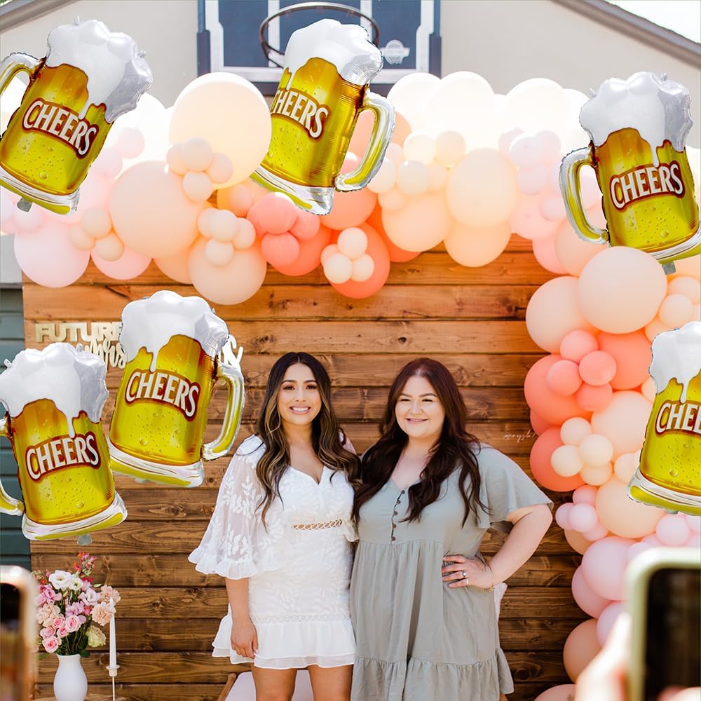 6pcs Cheers Beer Mug Balloons  - Wedding Alcohol Supply recension och pris