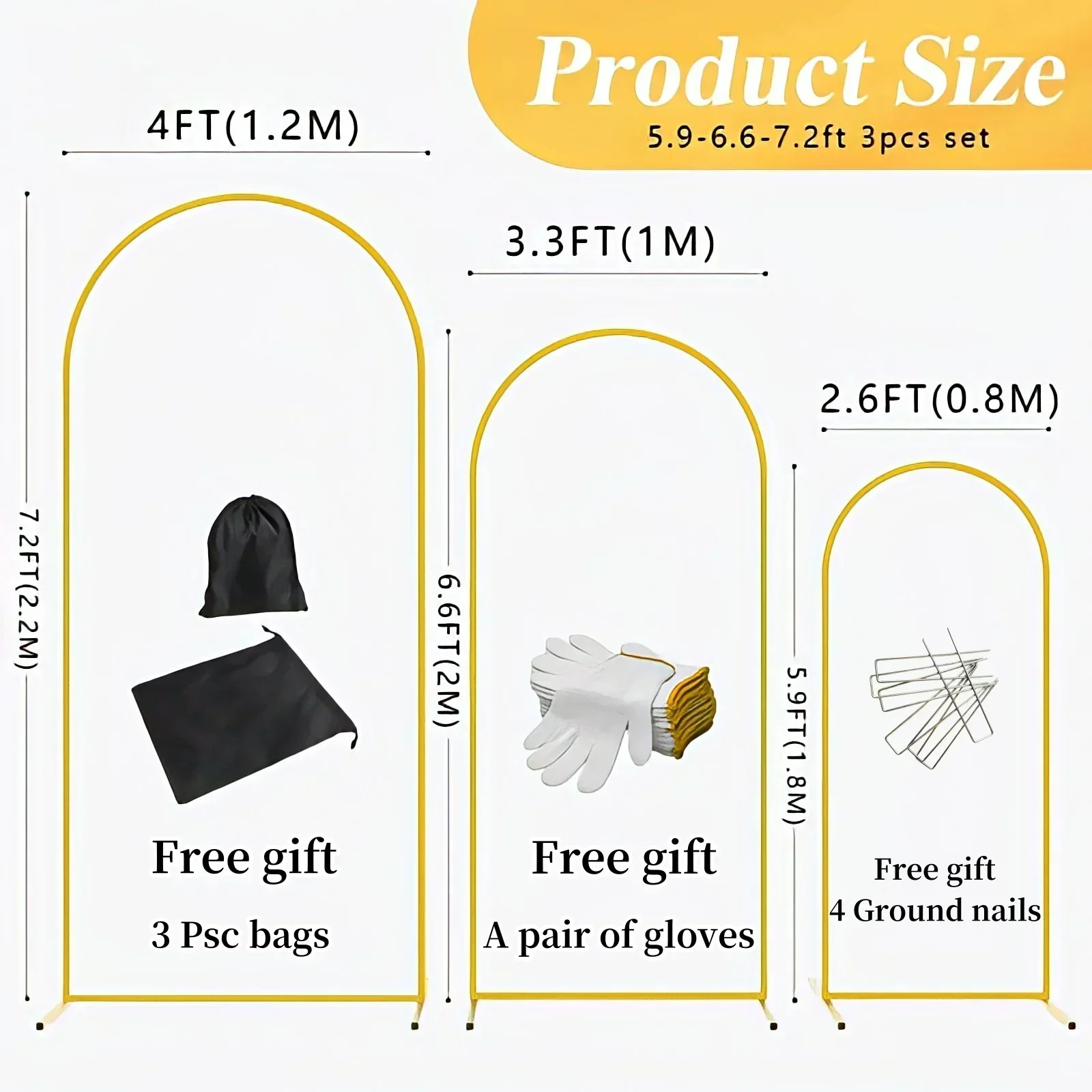 EU Warehouse Gold Metal Balloo - Wedding Balloon Arch recension och pris