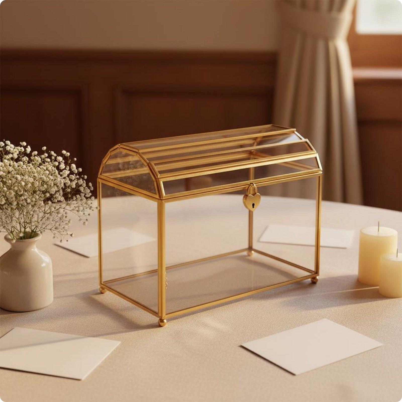 Elegant Glass Wedding Envelope - Wedding Card Box recension och pris