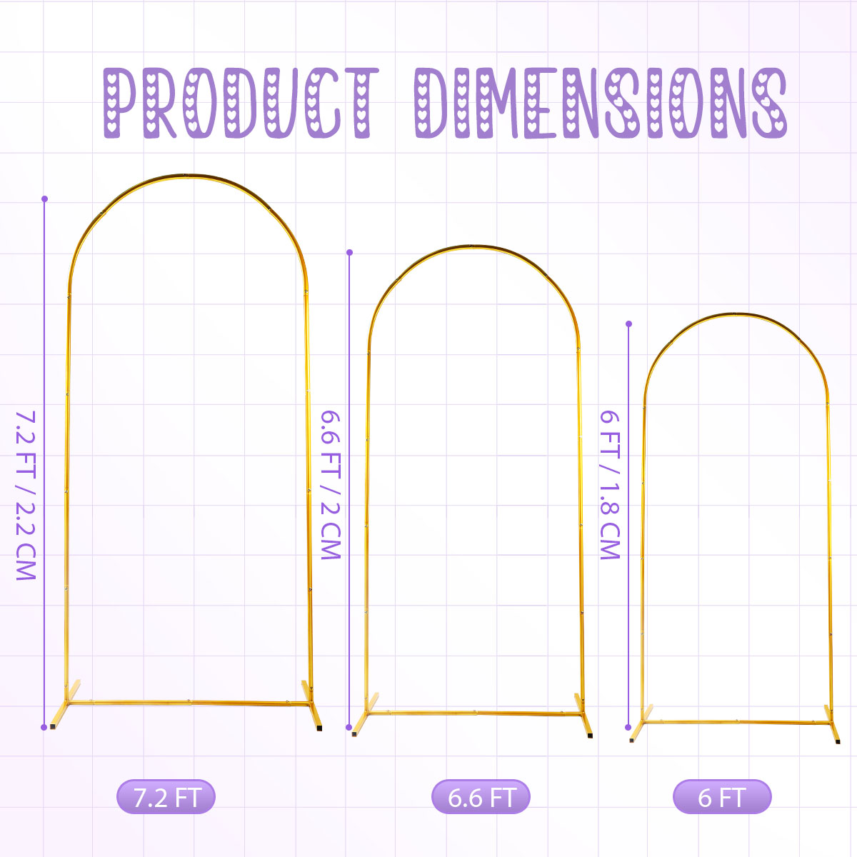 3Pack Golden Metal Arch Kits,  - Wedding Balloon Arch recension och pris